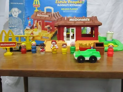 Vintage Fisher Price Little People McDonald’s Playset 2552 Box A Bus Extra 100% • $485