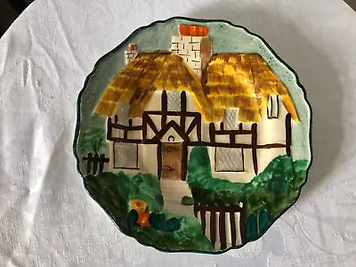 VINTAGE ART DECO 1930s HANCOCK'S IVORY WARE COTTAGE DESIGN PLATE • £9.95