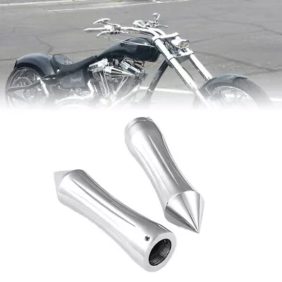 1  Chrome Billet Spike Hand Grips For Yamaha Royal V Star XVS 650 950 1100 1300 • $27.99