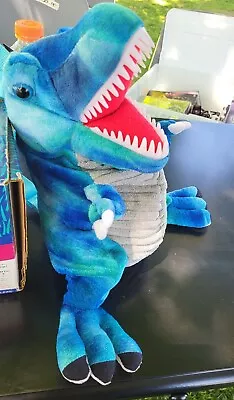 Blue Plush Dinosaur T-Rex Childs Backpack Summer 2021 18  Zipper Back NWT • $9