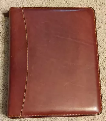 Franklin Quest Binder Planner Brown Leather  10.5 X8.25  Closed Model CL4044 • $30