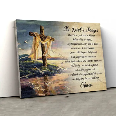 $15.42 • Buy The Lord's Prayer Poster, Wooden Cross Poster, God Poster, Poster For Gift_5303