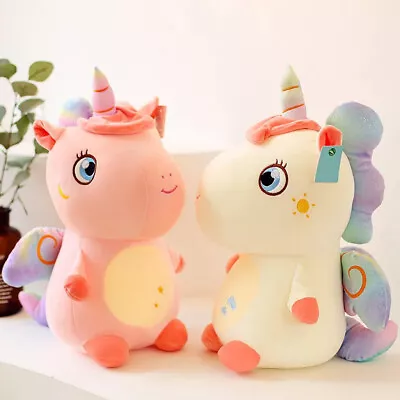 Kids Soft Toys Plush Unicorn Rainbow Wings Cuddly Animal Stuffed Gift For Girls • £7.95