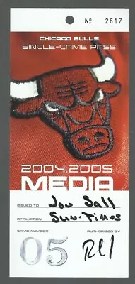 12/3/04  Bulls-heat  Media Pass  Ex/mt+  Jon Sall Find  Shaquille O'neal  Hof • $14.99