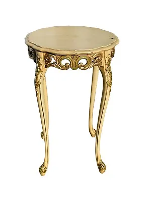 Vintage Italian Provincial Carved And Painted Accent Table • $398
