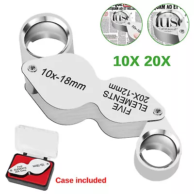 10X 20X Magnifying Jewelry Eye Glass Magnifier Optical Lens Jewelers Loop Pocket • $9.48