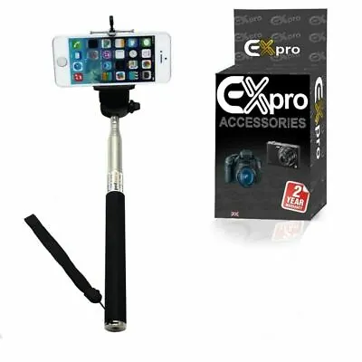 Ex-Pro® Extendable Self Portrait Selfie Handheld Stick Monopod Holder Camera Blk • £4.92