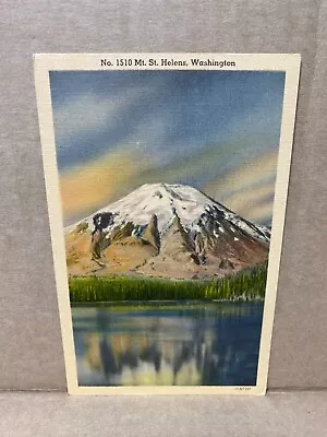 Mt. St. Helens Washington Linen Postcard No 1584 • $4.80