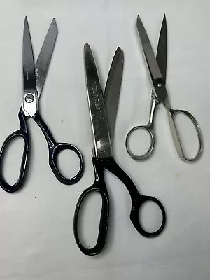 Vintage Sewing Shears Scissors Wiss Remington Clauss Lot Of 3 Pinking USA! 🇺🇸 • $19.88