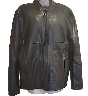 Marc New York Faux Leather Moto Jacket Sedgwick Black Size Large Quilted Lining • $59.99