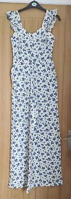 NWT White Floral Wide Leg Jumpsuit Size 6 Miss Selfridge • £14.99