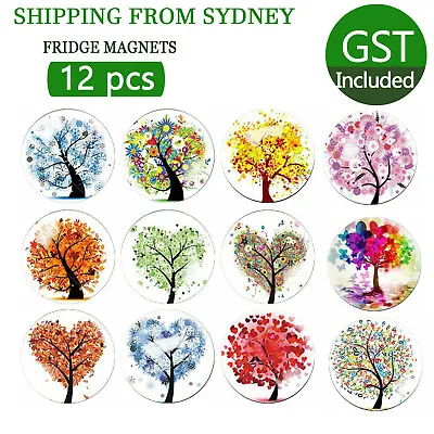 $7.79 • Buy 12X Fridge Magnets Tree Of Life Glass Stickers Whiteboard Decoration Home Crafts