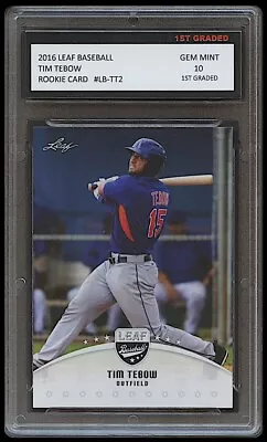 $34.99 • Buy Tim Tebow 2016 / '16 Leaf Baseball 1st Graded 10 Rookie Card Rc Ny New York Mets
