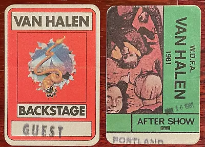 Set Of Two (2) Van Halen Passes: Portland '81 & Undated '84 - Noel Monk Archives • $75