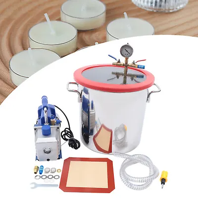 $155 • Buy 5 Gallon Vacuum Chamber With 5 CFM Vaccum Pump Kit 1/3HP Single Stage 60HZ New