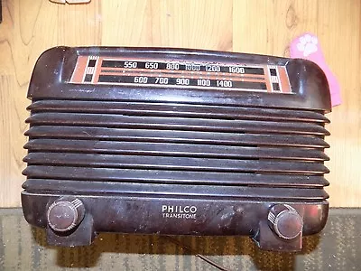 Vintage Philco Bakelite 5 Tube Transitone Vaccum Radio 46-250  - Working • $150