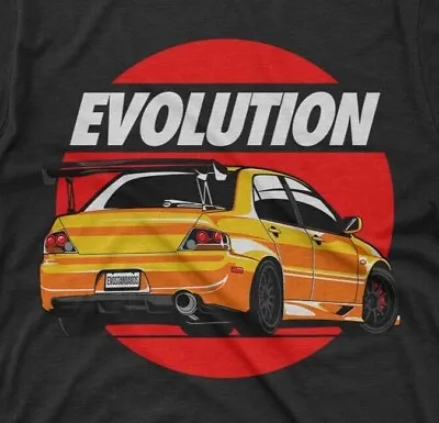 Mitsubishi Evolution X T-Shirt Evo JDM Super Car On A Ring Spun Cotton Tee • $12.95