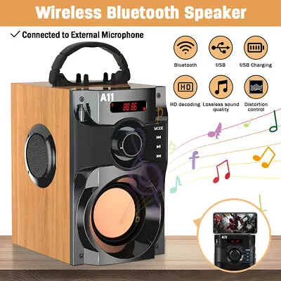 Portable Wireless Bluetooth Speaker Subwoofer Outdoor MP3 Player FM Radio Remote • £22.79