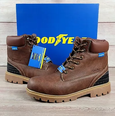 NEW Goodyear Maverick Steel Toe Work Boots Men's Size 11 Cushion Slip Resistant • $49.98