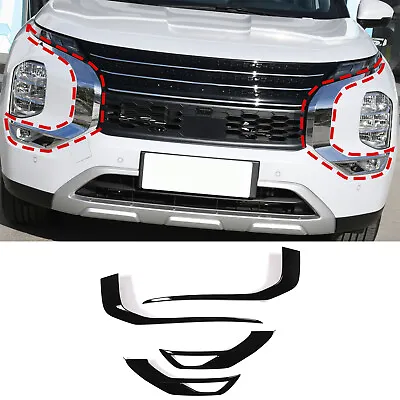 For Mitsubishi Outlander 2022 2023 Black Front Side Grille Molding Cover Trim • $99.99