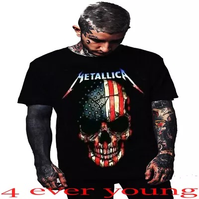 Metallica American Flag The Classic Rock Punk Rock  T Shirts  • $11.69