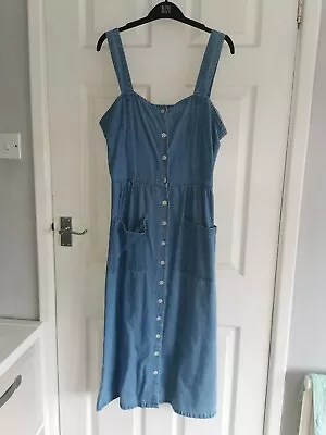 Warehouse Denim Midi Dress 14 • £5