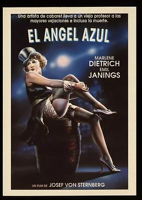 The Blue Angel Marlene Dietrich Movie Cinema Film Spanish Poster Art Postcard • $5.95