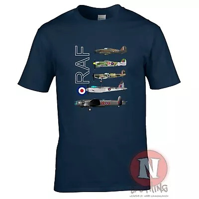 RAF WW2 Aircraft T-shirt Spitfire Lancaster Typhoon Hurricane Mosquito   • £14.99