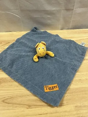 Classic Pooh Tigger Lovey Security Blanket Blue Baby Nursery Plush Doll Soft • $26.79