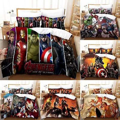 The Avengers Duvet Cover Set 3 Piece Zipper Closure Quilt Cover + 2 Pillowcases • $58.89