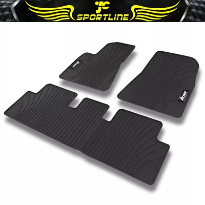 Fits 17-23 Tesla Model 3 Floor Mats Carpets Liner All Weather 3PCS Latex Black • $41.99