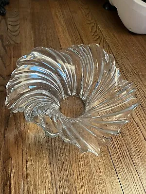 Vintage Mikasa Swirl Wave Cru]ystal 13  Bowl • $29.95