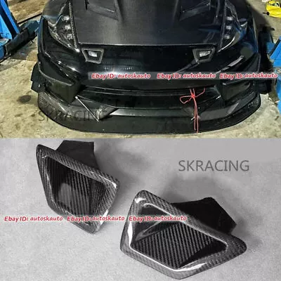 $88.83 • Buy For Nissan 370Z Z34 Carbon Fiber Front Bumper Vent Air Duct Intake Cover Trim
