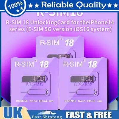 R-SIM 18 Nano Unlock RSIM Card Fit For IPhone 14 13 Pro MAX 12 Pro 11 X IOS16 AS • £9.59