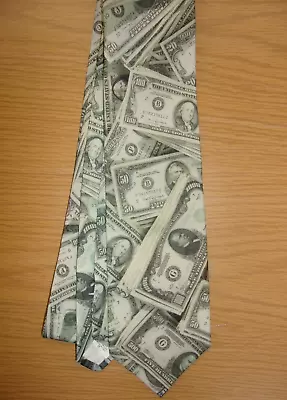 Vintage Ralph Marlin US Money Currency Printed Neck Tie ~NEW~ • $9.99