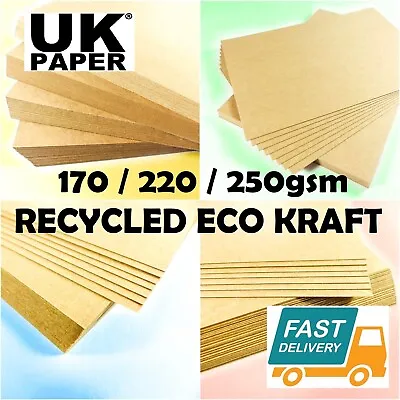 £361.99 • Buy A6 A5 A4 A3 Brown Kraft Card Stock Sheet Blank Craft Recycled Matt Printer Paper