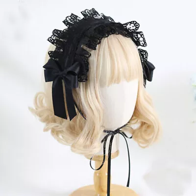 Lolita Women Mori Girls Hairband Headdress Cosplay Cute Maid Bow Headband Gothic • $16.99