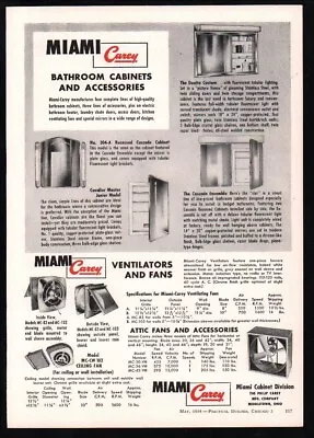 1954 Miami Carey Vents & Fans & Cabinets Middletown OH Vintage Trade Print Ad • $14.75