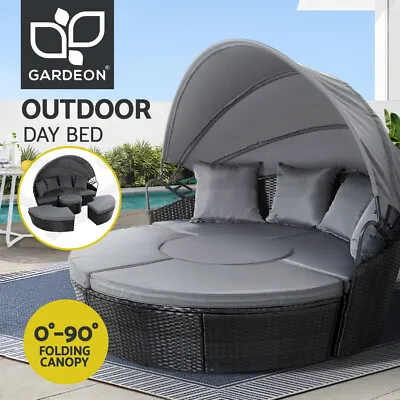 $755.27 • Buy Gardeon Outdoor Sun Lounge Setting Patio Furniture Sofa Wicker Rattan Day Bed