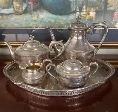 James Dixon & Sons Sheffield Silver EPBM Tea Set And Tray • $157.50