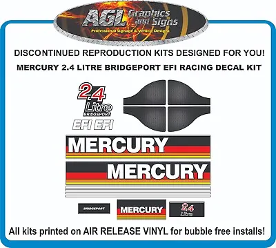 Mercury 2.4 LITRE Bridgeport EFI Racing Reproduction Decal Kit • $58.87