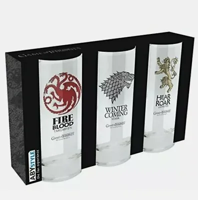 £16.95 • Buy Game Of Thrones Set Of 3 Houses Glasses Tumblers NEW