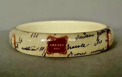 Vintage Jewelry - Amedeo NYC - Cameo - Acrylic - Bangle Bracelet • $5