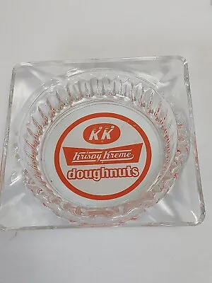 Vintage Krispy Kreme Doughnuts Thick Glass Ashtray 4 Slots 4-1/4 X 4-1/4X1  • $19.99