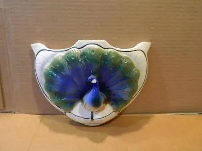 $9.99 • Buy Vintage Ceramic 8 1/2  Peacock Wall Pocket Planter Majolica Style # 7948/ I