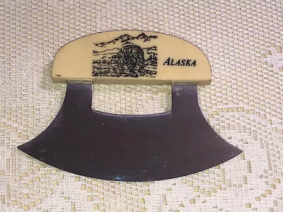 Vintage Alaska ULU Knife Bear In Mountains Etched Handle Eskimo Native • $15