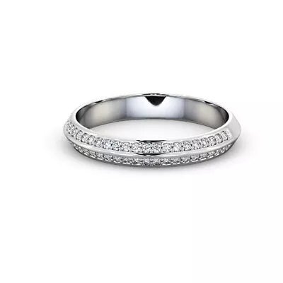 Half Eternity Knife Edge Lab-Grown Diamond Ring 18K White Gold • $821.36