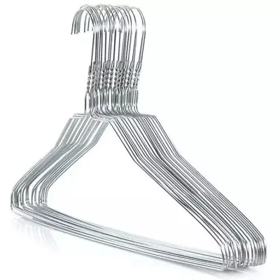 12 PCS 16   Inch Steel Metal Wire Clothes Hangers 13 Gauge Silver Space Saver • $12.29
