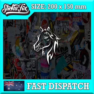 Horse Headd Outline 200mm 4X4 Car Vinyl STICKER Funny DECAL 4WD Van • $8.90