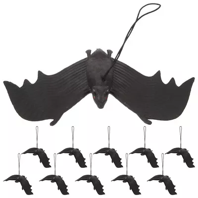12 Pcs Hanging Bats Halloween Fake Bat Props Bat Decorations • £10.58
